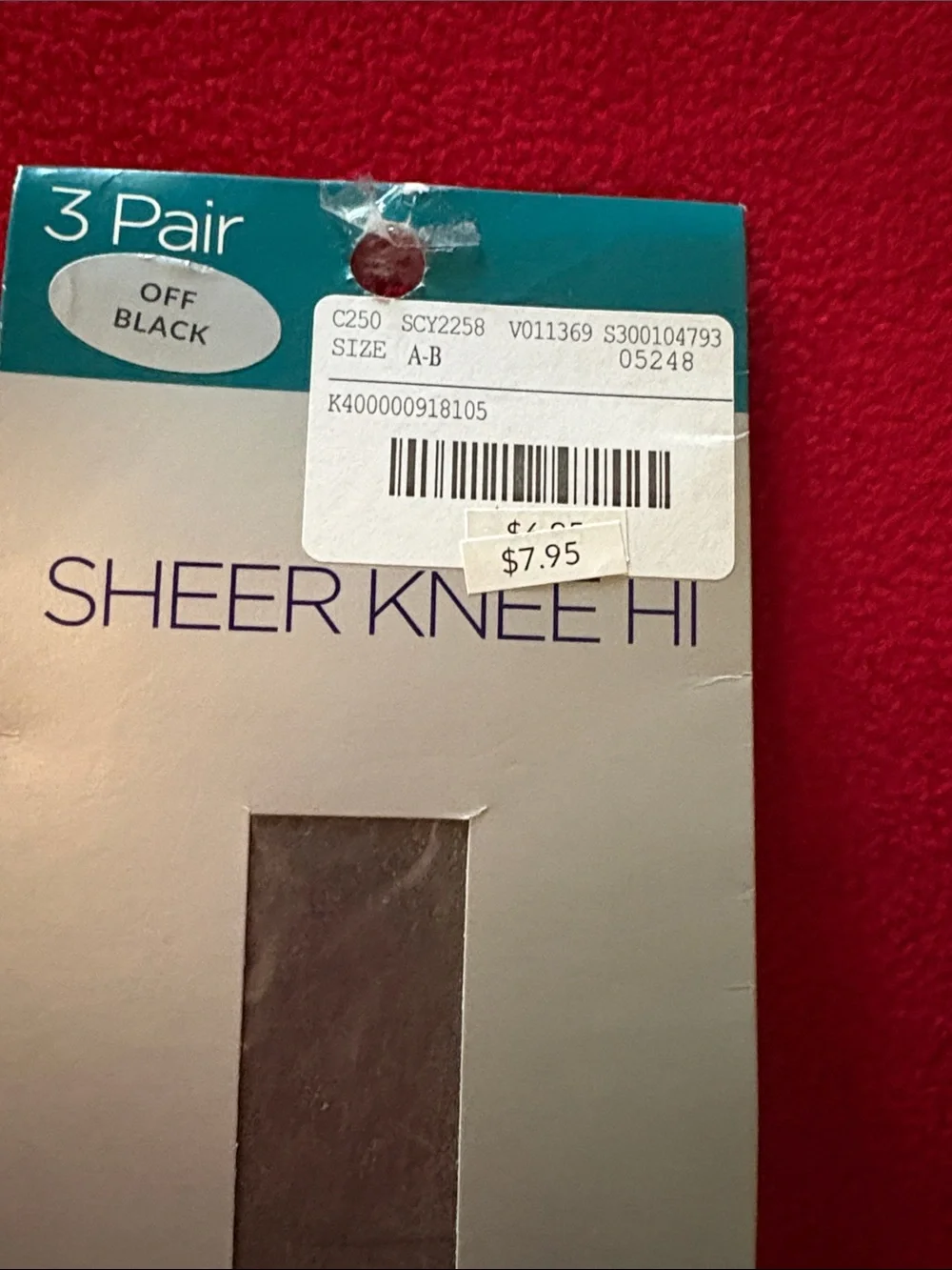 Catherines Sheer Knee His Hosiery - Off Black - 12 Pair (3 each in 4 Packages)